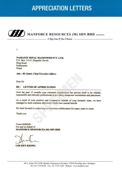 appreciation letters namaste nepal manpower pvt. ltd. page 4